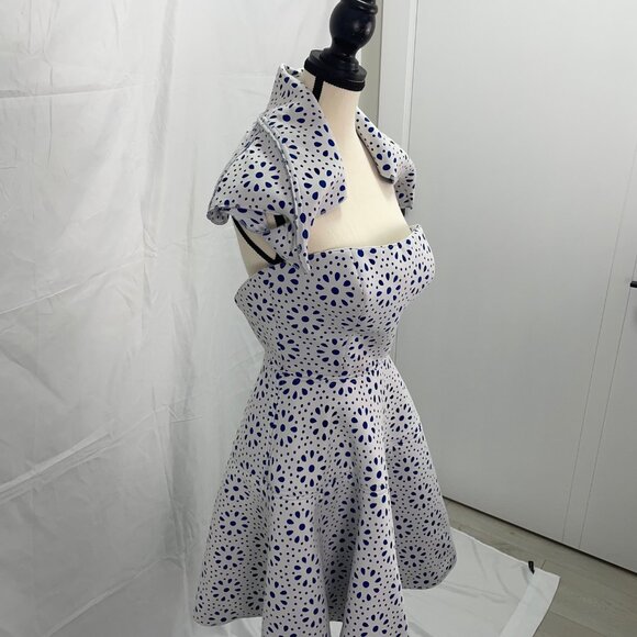 Project runway - Designer Party Dress White & Blue by Jasper Garvida - Picture 4 of 6